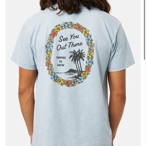 Katin Mens Kanvas by Katin Graphic T-Shirt Blue Mineral Wash Organic Cotton MD